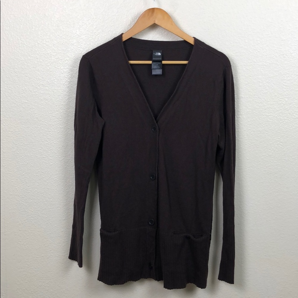 The North Face brown button down cardigan